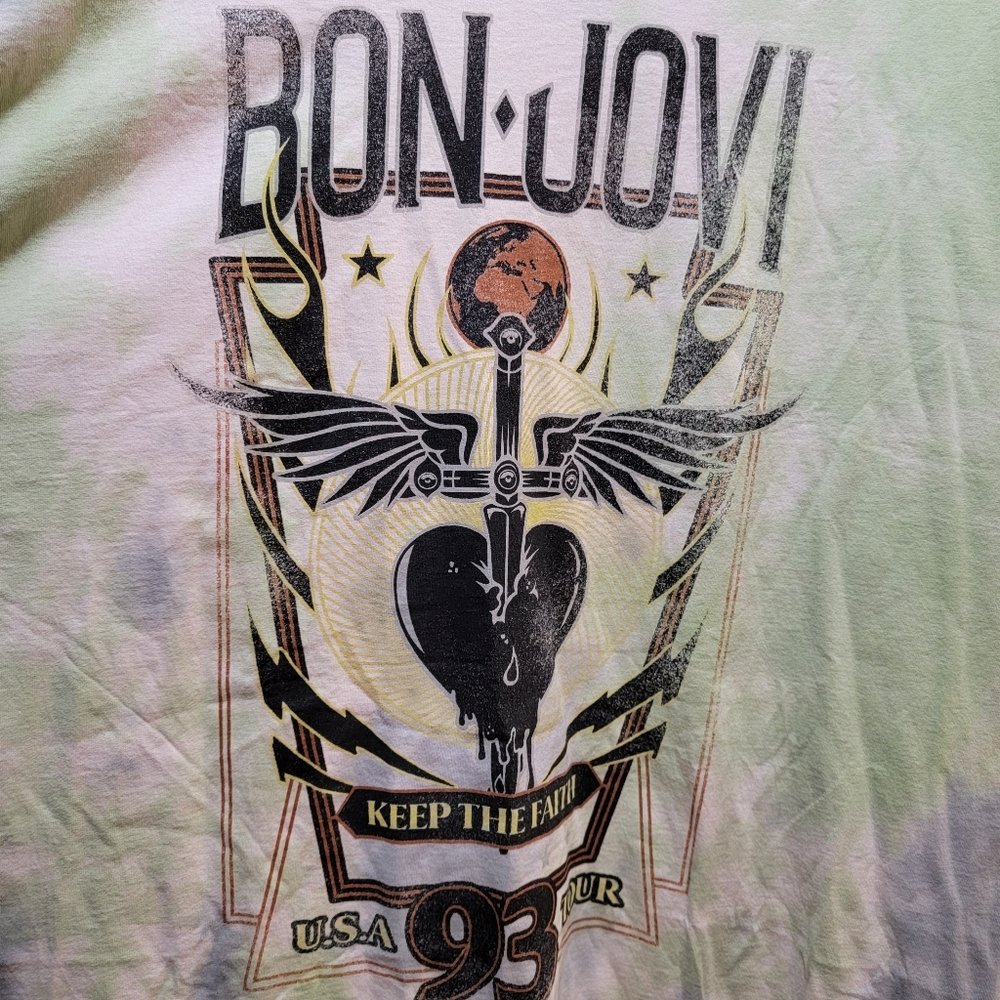 Bon Jovi "1993" Keep the Faith Tie Dye Graphic Tee Size 3X NWT! - Picture 4 of 8